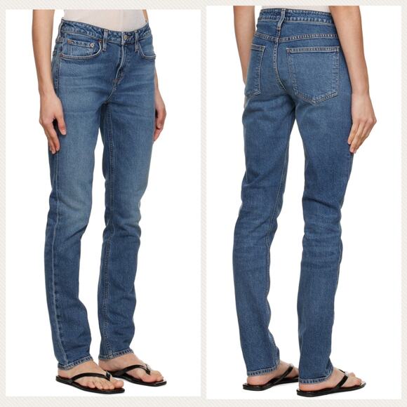 Agolde Devon Low Rise Stovepipe Blue Denim Jeans Size 27 - Picture 1 of 13
